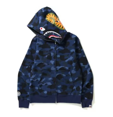 BAPE 1st Camo Shark Full Zip Hoodie Blue