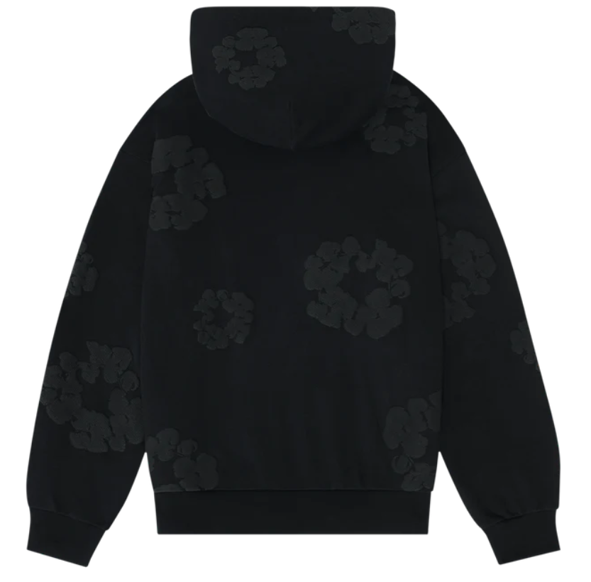 Denim Tears Cotton Wreath Hoodie Black Monochrome